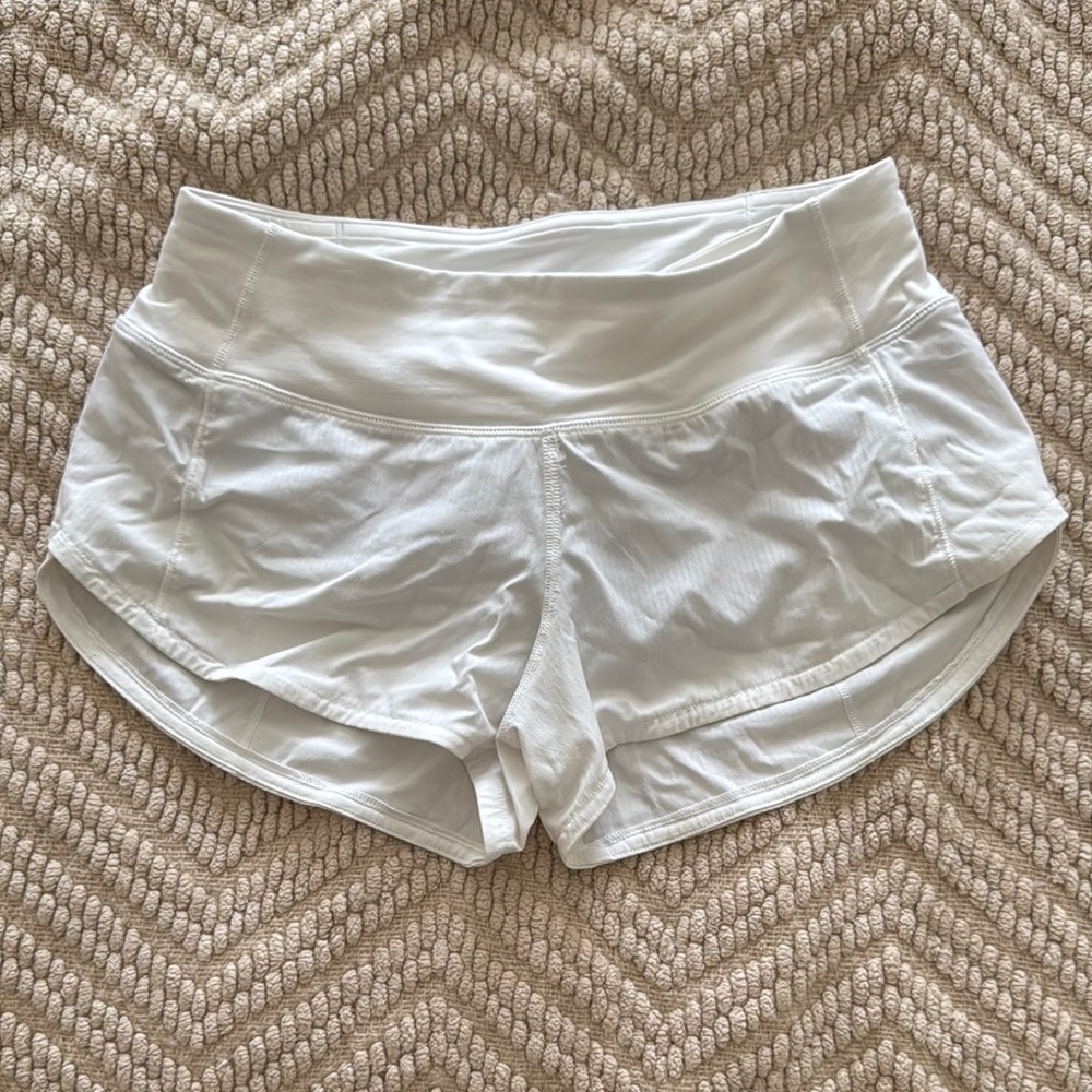 lululemon White Speed Up Low-Rise Lined Short 2.5”